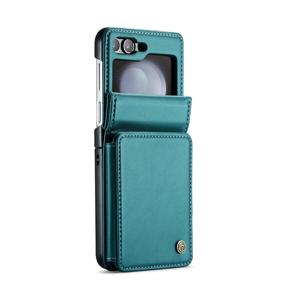 Retro PU Leather Flip Cover | Wallet Case with Card Slots & Kickstand for Samsung Galaxy Z Flip 5
