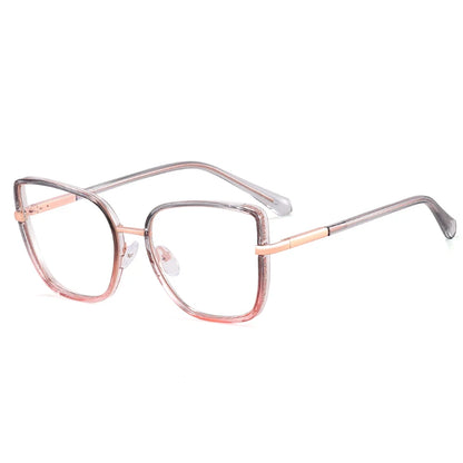 Large Frame Fashion Eyeglasses Women's Anti Blue Light Blocking Glasses