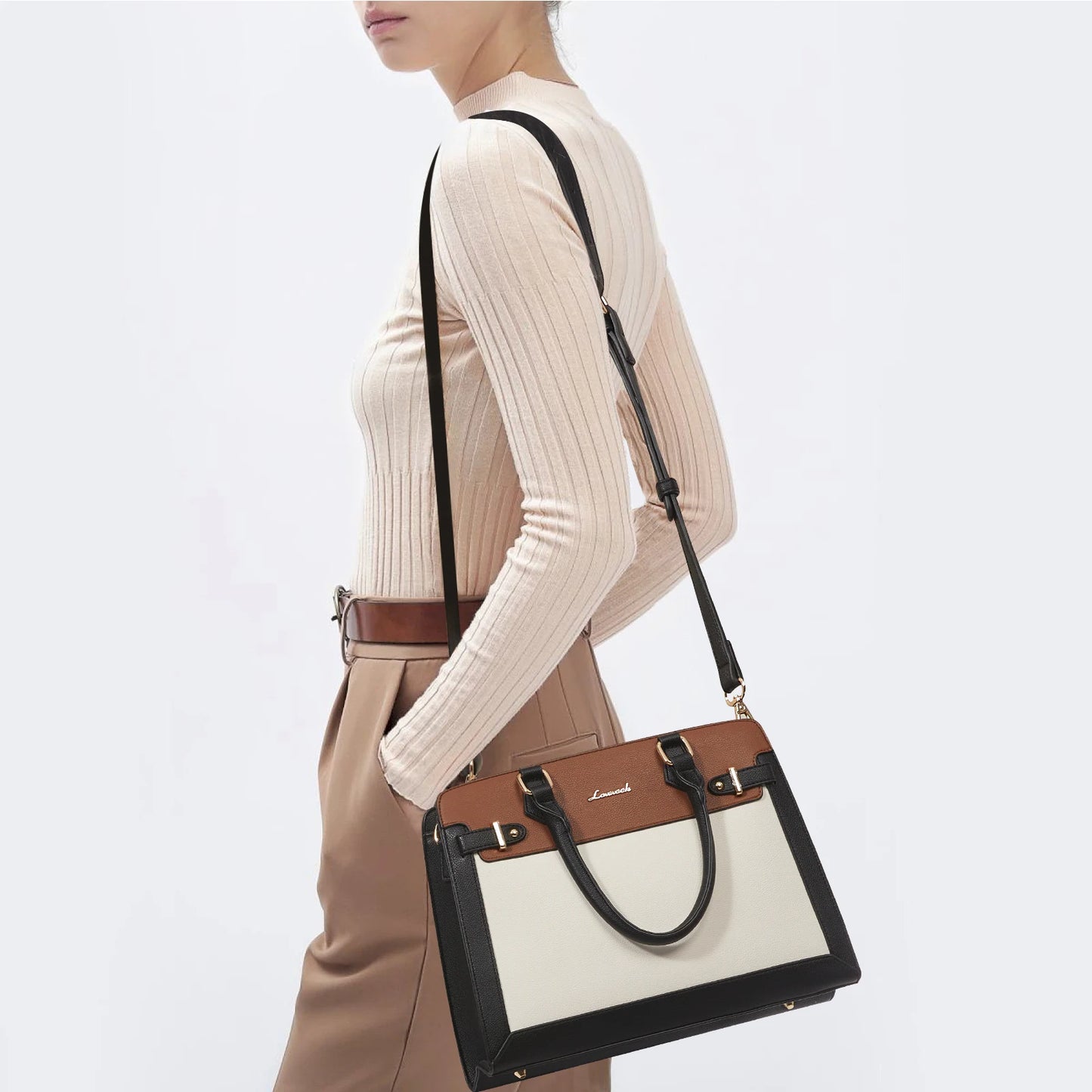 LOVEVOOK 2023 PU Leather Tote Bag Set for Women - 2pcs Handbags & Shoulder Bags Graciela