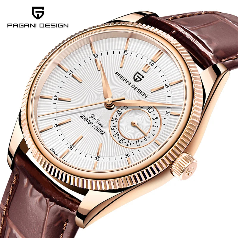 PD1689 PAGANI DESIGN Men’s Quartz Watch | Luxury Business Wristwatch with Sapphire Glass, Genuine Leather Strap, Waterproof