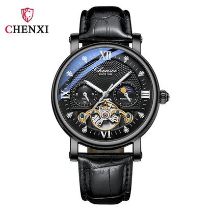 CHENXI 
8876 Men’s Luxury Automatic Mechanical Watch – Waterproof Genuine Leather Fashion Wristwatch, Perfect Gift for Men