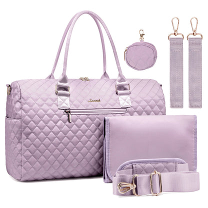 Waterproof Mommy Travel Bag | Large Capacity Duffle with Changing Pad & Pacifier Case Sarah