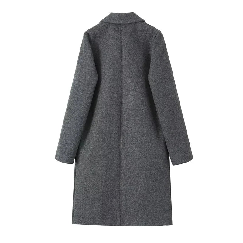 Women's Mid-Length Lapel Coat - Autumn & Winter Loose Button Jacket Ursula