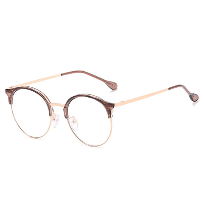 Vintage Round Metal Glasses Frames – TR90 Blue Light Blocking Eyeglasses for Women | Fashionable Eyewear Design