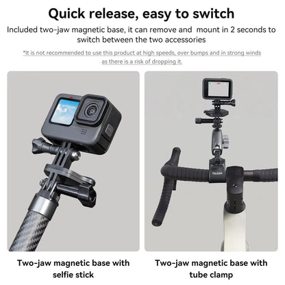 TELESIN Magnetic Quick-Release Halter Bracket | Action Camera Mount for GoPro Hero, Insta360, DJI, and Mobile Phones