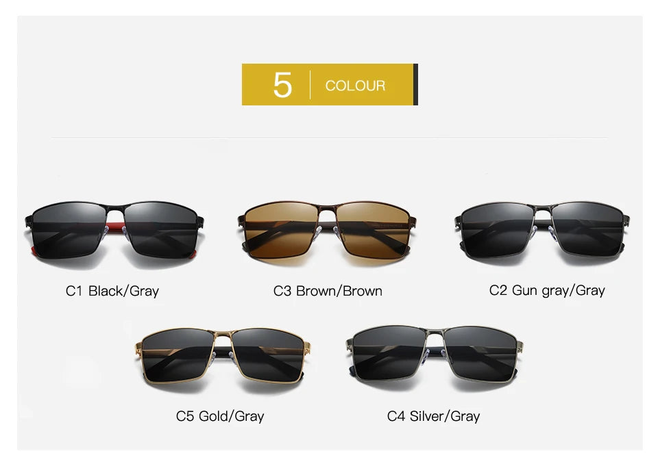 Men's Polarized Metal Sunglasses - UV400 TR90 Driving & Fishing Glasses Andy
