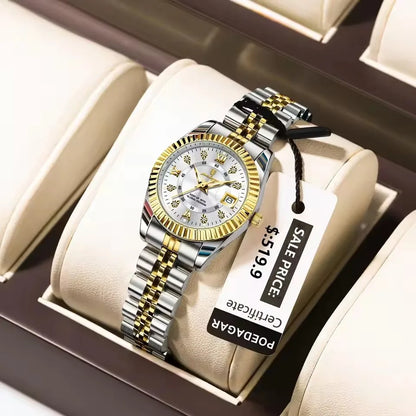 POEDAGAR 780 Luxury Quartz Watch for Women – Elegant Waterproof Luminous Ladies Stainless Steel Watch