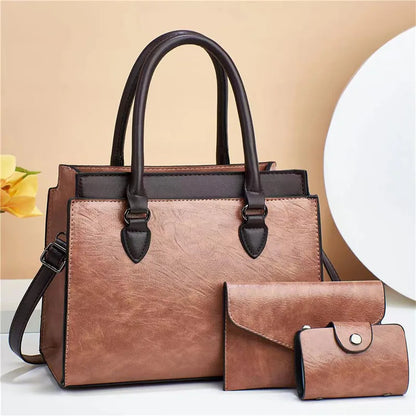 Three-Piece Women’s Luxury Handbag Set – High-Capacity Fashion Tote, Messenger Bag, and Handbag Irene