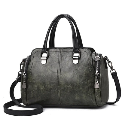 Leather Handbags for Women and Girls – Stylish Ladies' Tote and Shoulder Bags with Side Pocket Design
