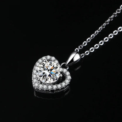 925 Sterling Silver Moissanite Pendant Necklace for Women – 2-3CT Simple Luxury Design, Perfect for Weddings & Holiday Gifts Lucie