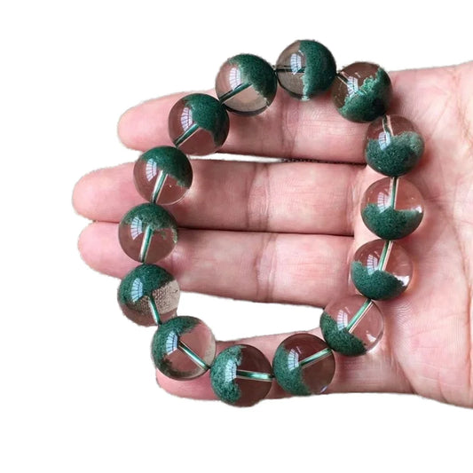 Natural Brazil Green Quartz Bracelet - Elegant Thousand-Layer Crystal Gold Single-Wrap for Men & Women