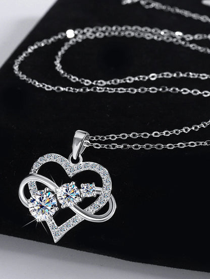 925 Sterling Silver Moissanite Heart Necklace for Men & Women | Elegant, Fashionable Jewelry for Couples | Perfect Gift for Casual & Special Occasions Katty