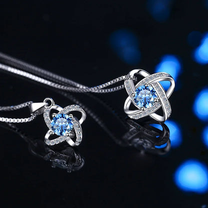 Fine Glamorous Jewelry: 1CT Round Cut VVS1 Blue Moissanite Pendant Necklace in S925 Sterling Silver – Perfect Women’s Gift