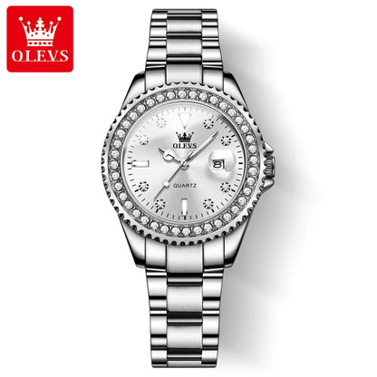 OLEVS 9945 Women's Waterproof Stainless Steel Watch – Automatic Quartz Wristwatch for Women
