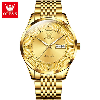 OLEVS 6657 Men's Automatic Watch - Waterproof, Stainless Steel Strap, Japanese Mechanical Movement