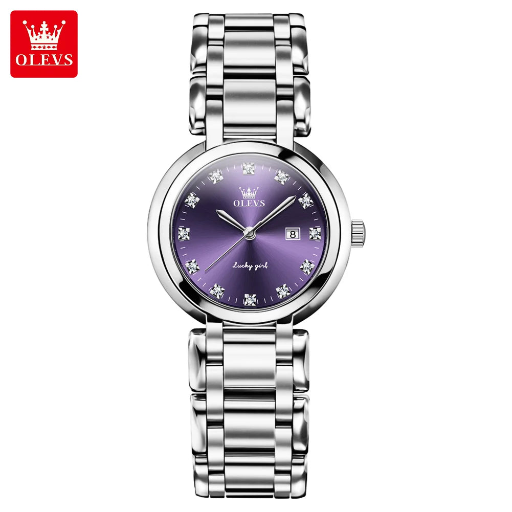 OLEVS Women’s Quartz Watch – Silver, Waterproof, Fashionable Design
