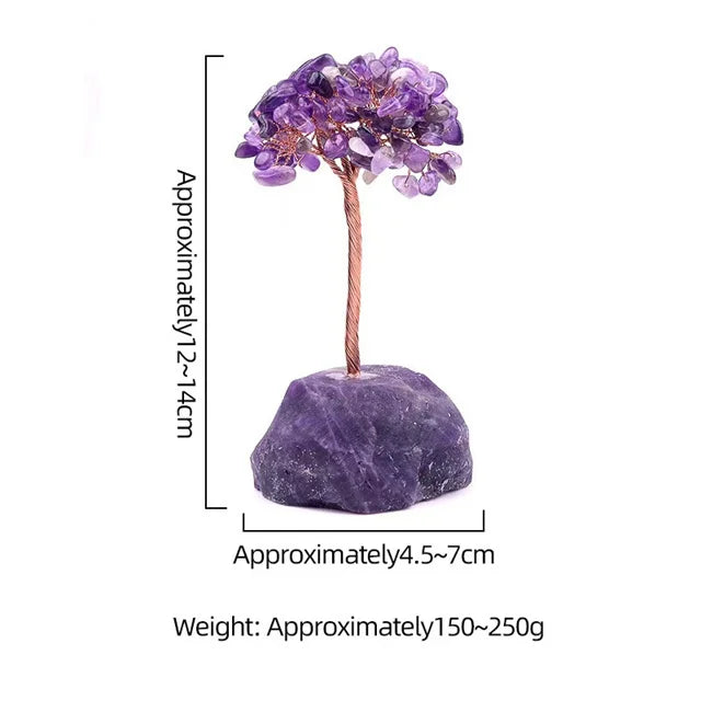 12-14cm Natural Crystal Chips Money Tree | Quartz, Amethyst, & More