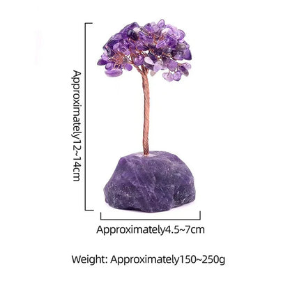 12-14cm Natural Crystal Chips Money Tree | Quartz, Amethyst, & More