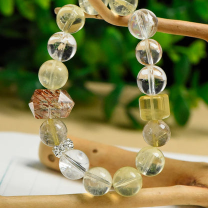 Fashionable Natural Beaded Bracelets – Citrine, White Phantom, Black Gold, Super Seven Flash Stone