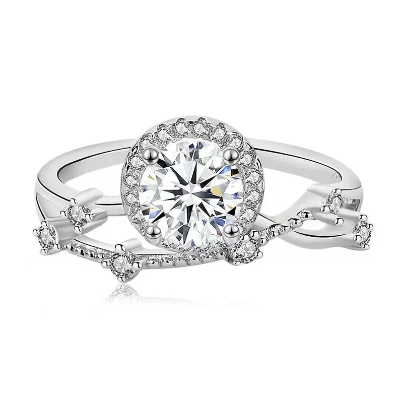 Elegant 0.5 Carat Moissanite Ring in 925 Sterling Silver – Perfect Engagement, Wedding, or Proposal Gift for Her