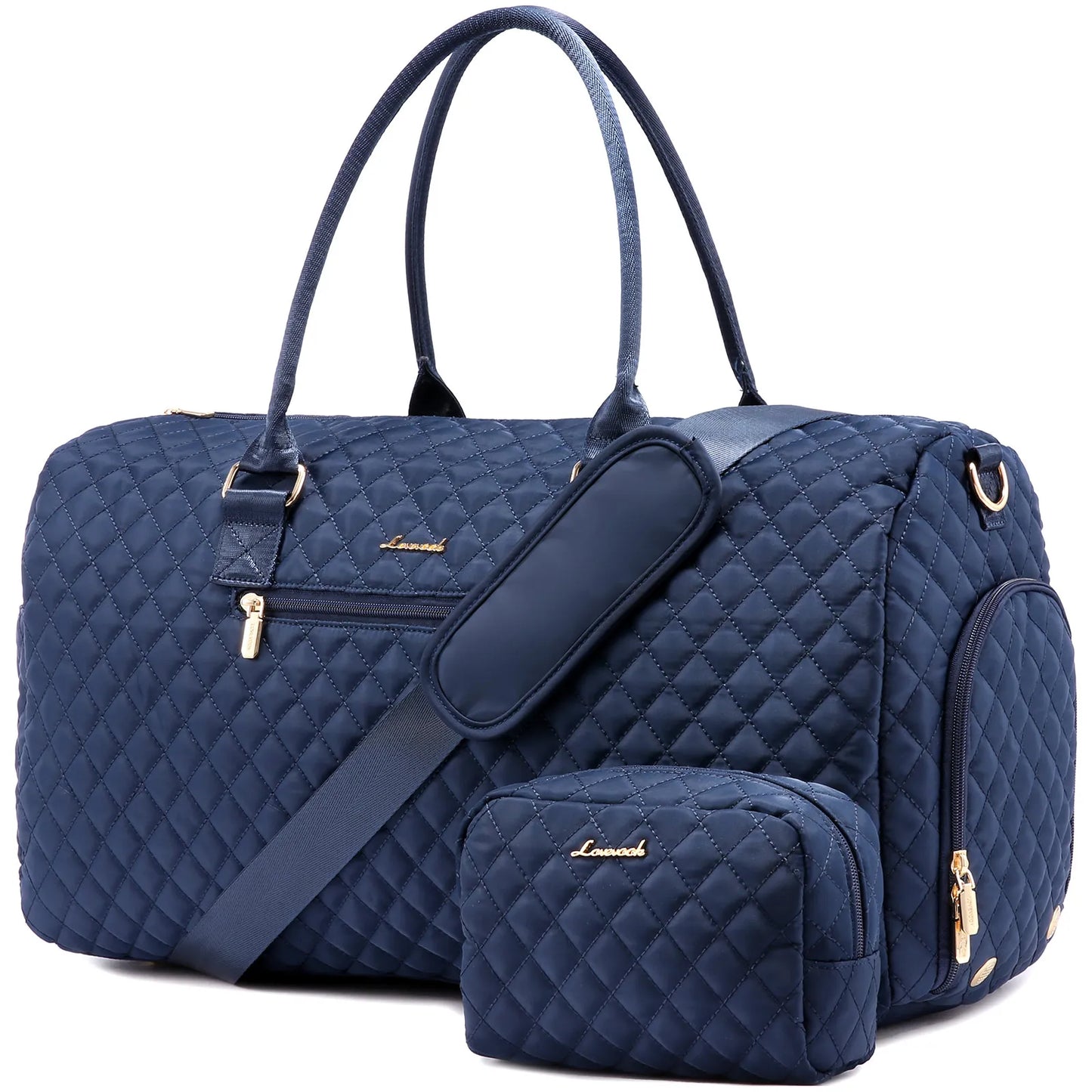 LOVEVOOK 2022 Luxury Quilted Weekender Duffel Bag - Custom Canvas Travel Bag for Men & Women Glazy