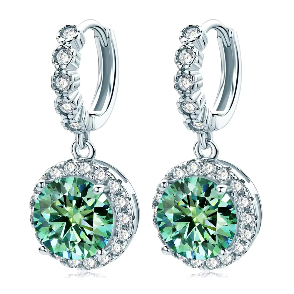 1-2 Carat Moissanite Earrings for Women – S925 Sterling Silver, Fashionable Light Luxury Design, Perfect Gift for Ladies