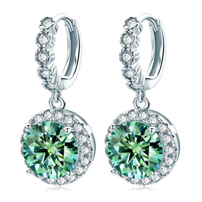 1-2 Carat Moissanite Earrings for Women – S925 Sterling Silver, Fashionable Light Luxury Design, Perfect Gift for Ladies