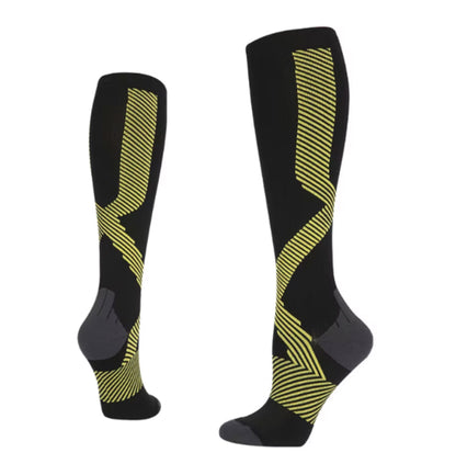 Men & Women's 4-Color Compression Socks for Outdoor Running & Riding Bottom Logo for Spring Marathons