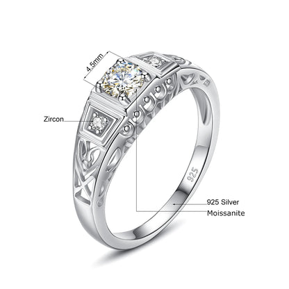 Gothic Filigree 0.5 Carat Moissanite Engagement Ring for Women – Exquisite Fine Jewelry