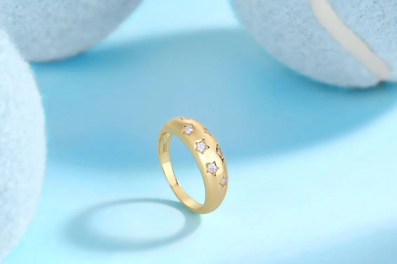 18K Yellow Gold Plated 925 Sterling Silver 7‑Piece Moissanite Diamond Ring Set – Women’s Wedding, Anniversary & Party Jewelry Gift