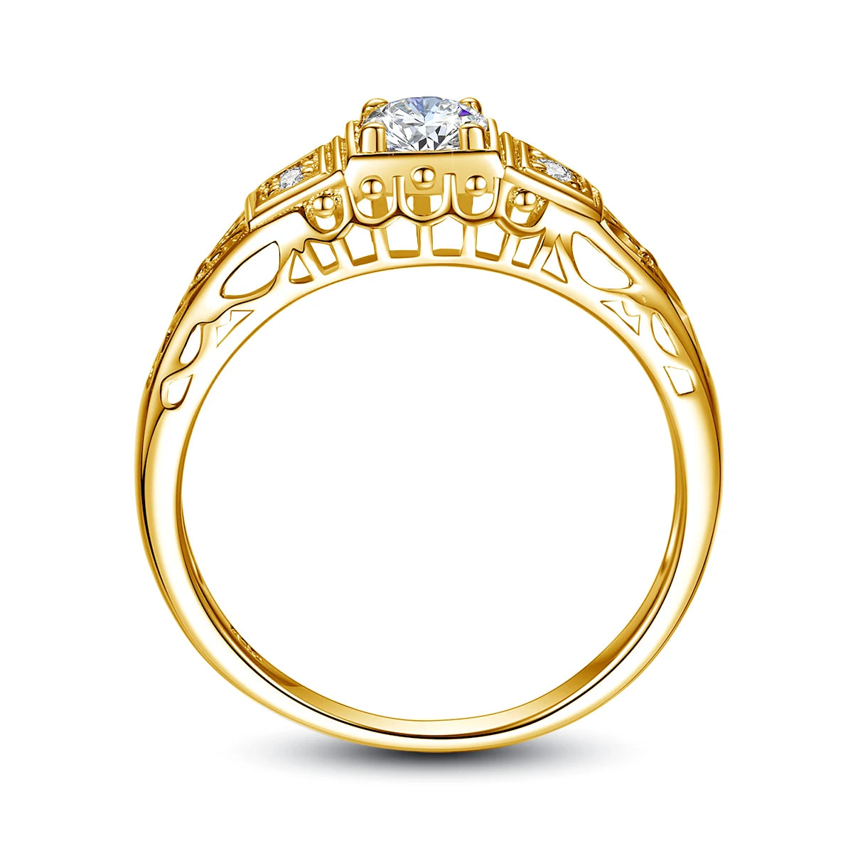 Gothic Filigree 0.5 Carat Moissanite Engagement Ring for Women – Exquisite Fine Jewelry