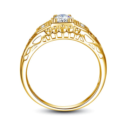 Gothic Filigree 0.5 Carat Moissanite Engagement Ring for Women – Exquisite Fine Jewelry