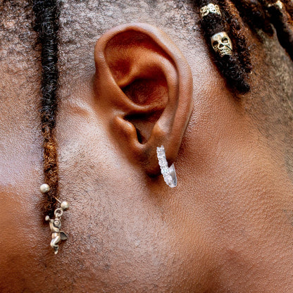 2.0CT D Color VVS1 Brilliant Round Cut Moissanite Lab‑Grown Diamond 925 Sterling Silver Huggie Hoop Earrings for Women & Men