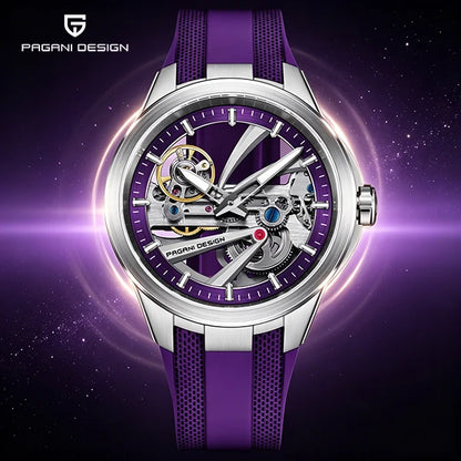 Pagani Design PD‑YS030 Men's Automatic Skeleton Watch – Sapphire AR Crystal, Stainless Steel, Waterproof Sports