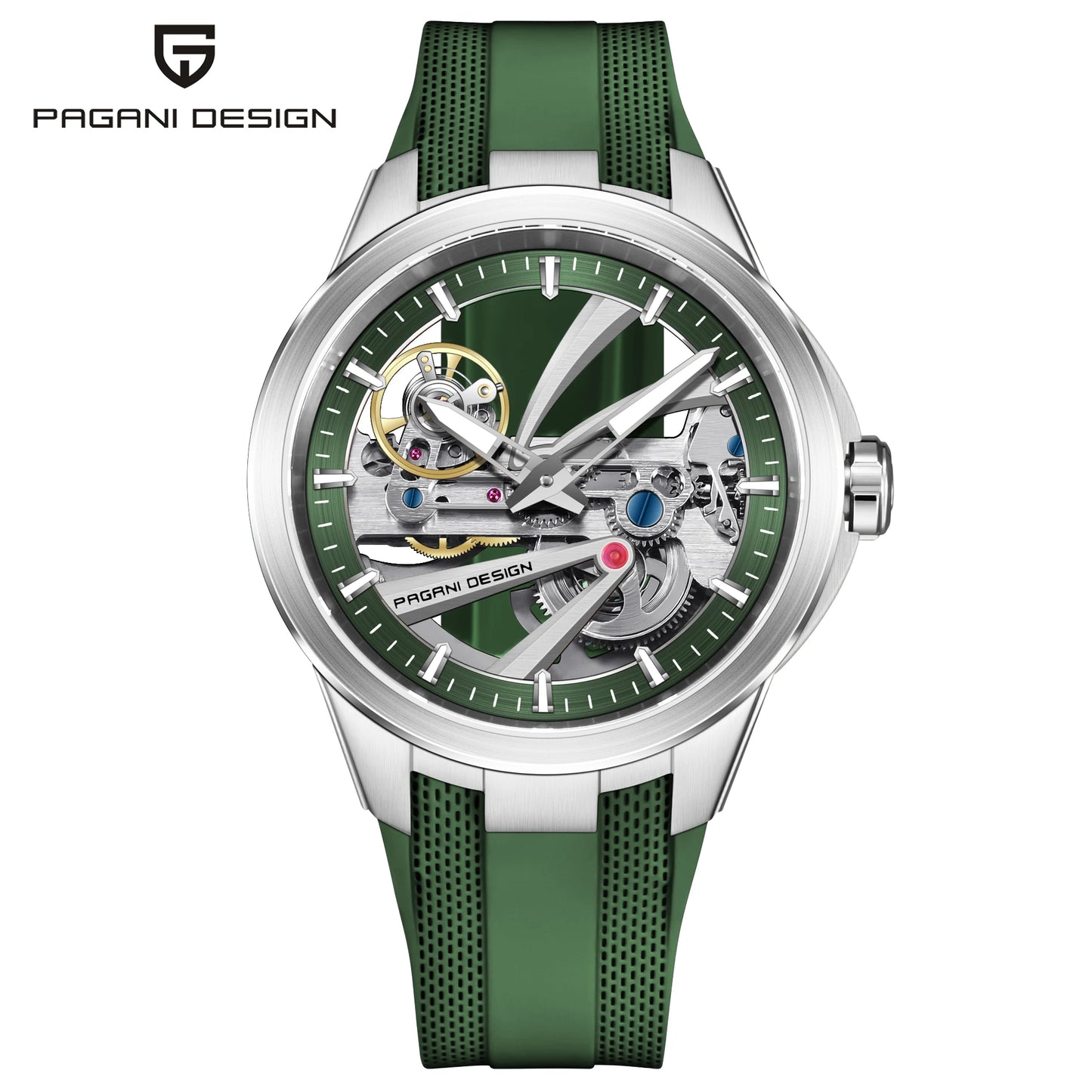 Pagani Design PD‑YS030 Men's Automatic Skeleton Watch – Sapphire AR Crystal, Stainless Steel, Waterproof Sports