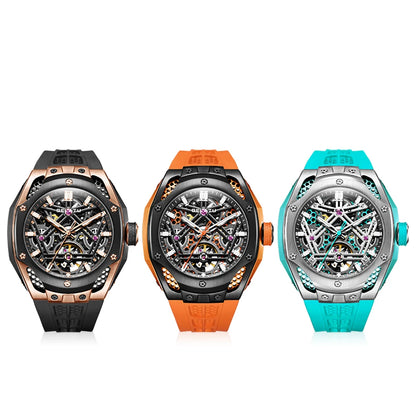 GELATU 6008 Skeleton Tourbillon Automatic Watch – Stainless Steel Mechanical Timepiece Stanis