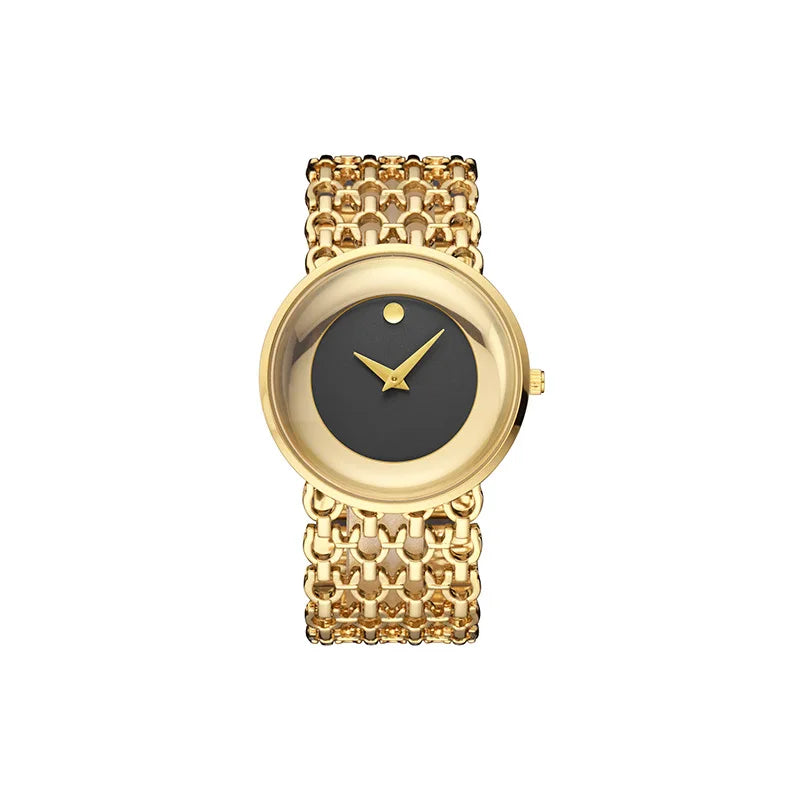 Orimart Luxury Women’s Quartz Watch – Vintage Dial, Rhinestone Accents, Hollow Alloy Strap, 30M Water Resistant Aeriselle