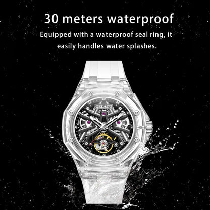 GELATU 8002 Men’s Automatic Mechanical Watch – Transparent Skeleton Dial, Waterproof Sport Design 2025 Samwell