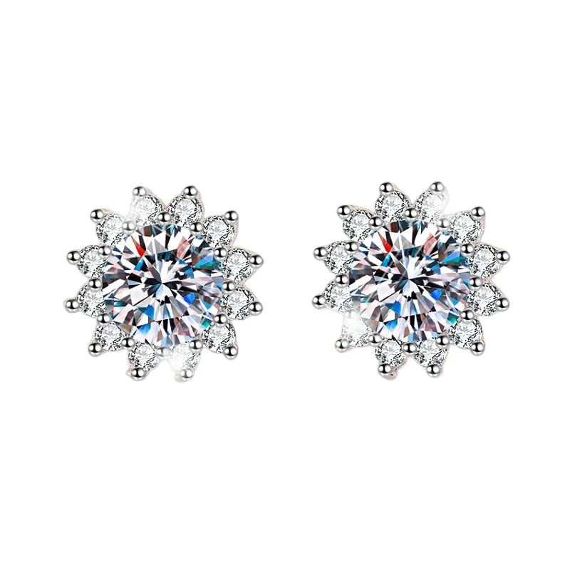 GRA Certified VVS1 Moissanite Sunflower Jewelry Set in 925 Sterling Silver – Fine Fashion Gift for Women Analie