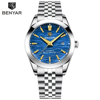 BENYAR 5209 Automatic Mechanical Watch for Men – 40mm Stainless Steel Luxury Timepiece, 50M Waterproof