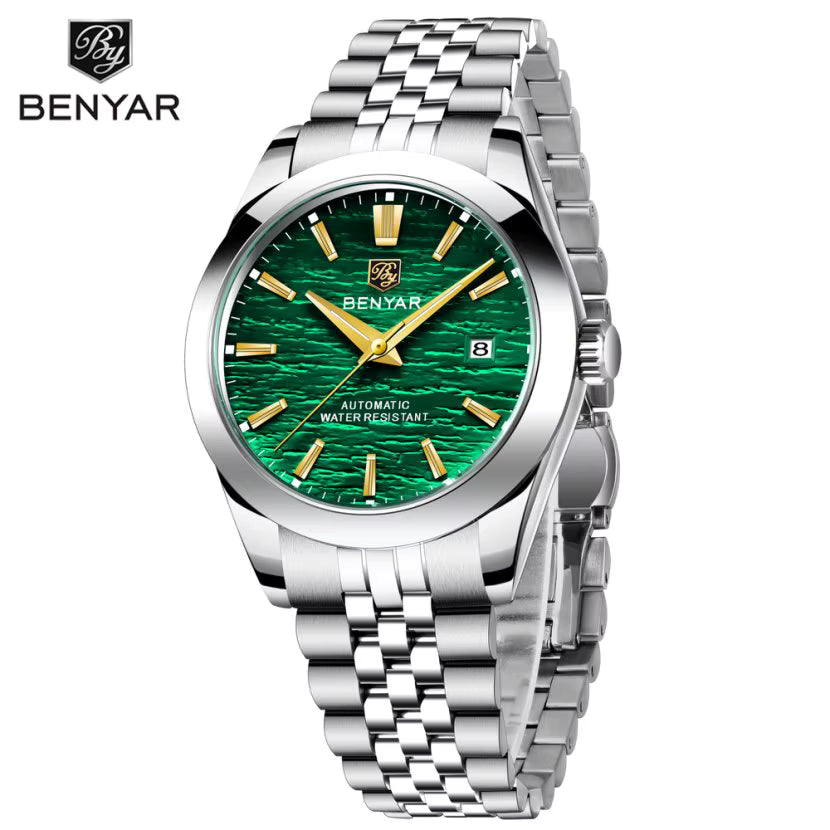 BENYAR 5209 Automatic Mechanical Watch for Men – 40mm Stainless Steel Luxury Timepiece, 50M Waterproof