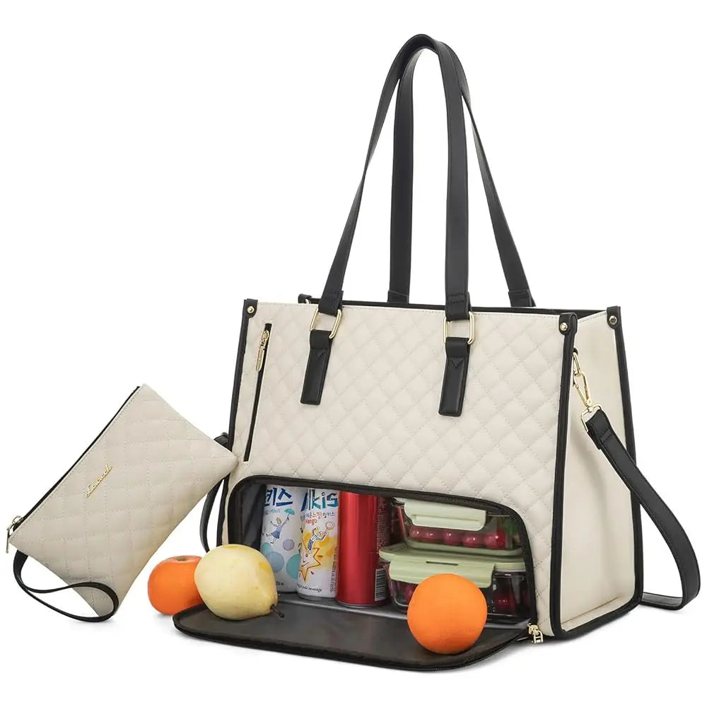 Women’s Laptop Handbag & Insulated Cooler Lunch Bag, Waterproof for Work, School, or Travel|
 2pcs Ladies Shoulder Bags Set