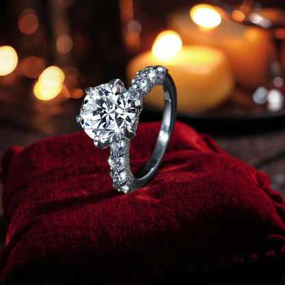 S925 Sterling Silver 5 Carat VVS D Color Moissanite Engagement Ring for Women – Luxury Wedding Band Calyra
