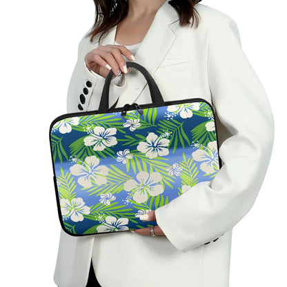 2026 New Hawaiian Tropical Print Laptop Bag – Custom Large Capacity Polyester Laptop Case in Various Sizes