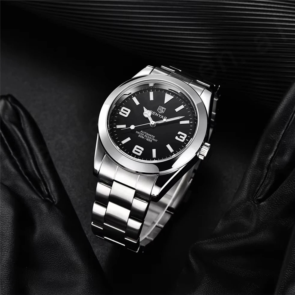 BENYAR 5177 Automatic Watch for Men – 50M Waterproof Stainless Steel Luxury Business Sports Wristwatch