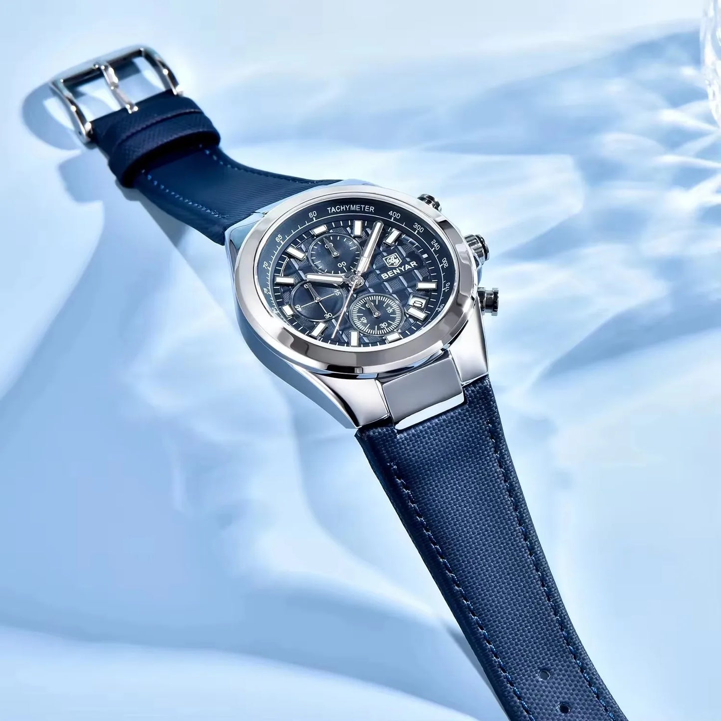 BENYAR 5206 Men’s Luxury Chronograph Watch – Waterproof Quartz Sports Wristwatch with Calendar