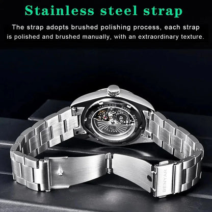BENYAR 5185 Automatic Mechanical Watch for Men – 39mm Stainless Steel Waterproof Men’s Wristwatch