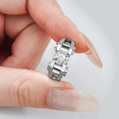S925 Sterling Silver Men's Ring with 2 Carat Moissanite Diamond – Luxury Statement Band Nyxen