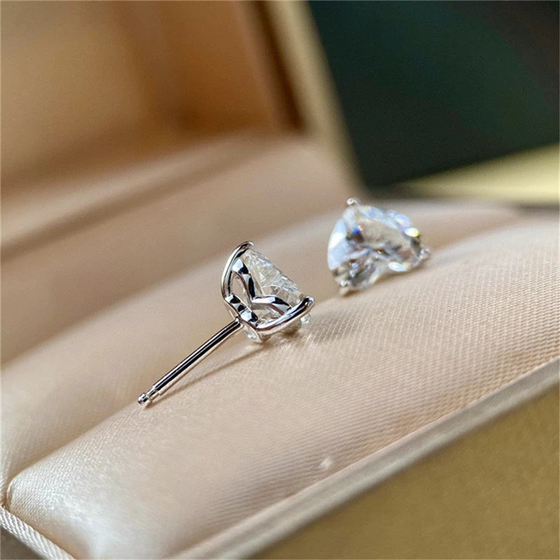 Aimgal 1CT Heart Shape 8A Lab-Grown High Carbon Diamond Stud Earrings – NGTC Certified, 18K Gold Plated 925 Sterling Silver, Fine Jewelry Gift for Women Yrene