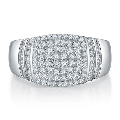 925 Sterling Silver Men’s Ring with White D VVS1 Brilliant Cut Moissanite – Iced Out Hip Hop Fine Jewelry Giorgos